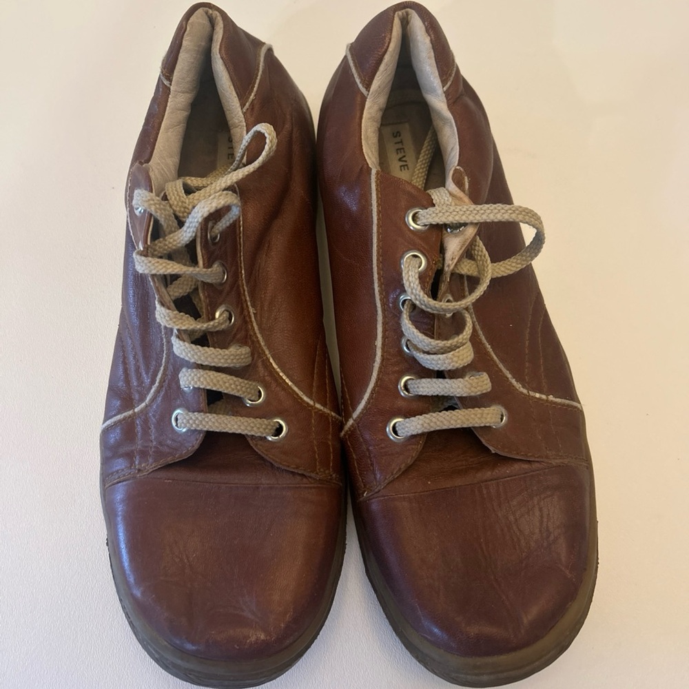 Steve Madden Men's Brown Leather Sneakers